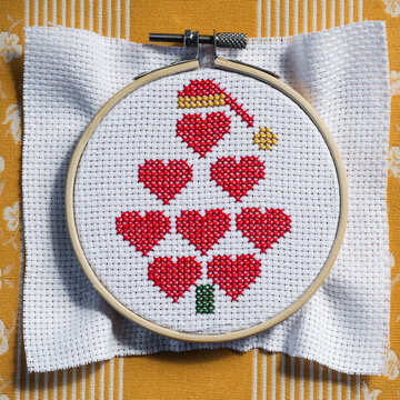 Cross-stitch Christmas decoration