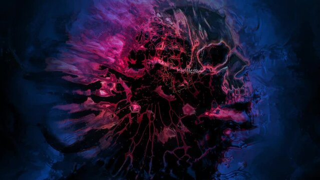 Abstract Horror Art with Surreal Skull and Eerie Faces