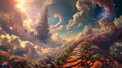 Foto op Canvas Fantasy landscape with a path leading to heaven © Олег Фадеев