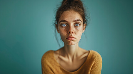 Mujer enferma de anorexia - obrazy, fototapety, plakaty