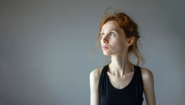 Mujer enferma de anorexia