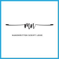 MN initials Handwriting signature logo. MN Hand drawn Calligraphy lettering Vector. MN letter real estate, beauty, photography letter logo design.