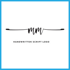 MM initials Handwriting signature logo. MM Hand drawn Calligraphy lettering Vector. MM letter real estate, beauty, photography letter logo design.
