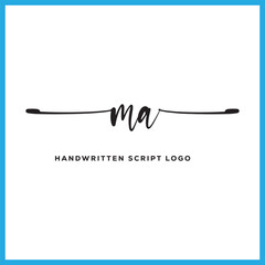 MA initials Handwriting signature logo. MA Hand drawn Calligraphy lettering Vector. MA letter real estate, beauty, photography letter logo design.
