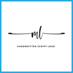 ML initials Handwriting signature logo. ML Hand drawn Calligraphy lettering Vector. ML letter real estate, beauty, photography letter logo design.