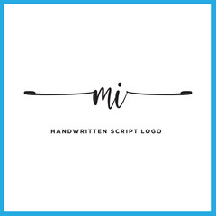 MIinitials Handwriting signature logo. MI Hand drawn Calligraphy lettering Vector. MI letter real estate, beauty, photography letter logo design.