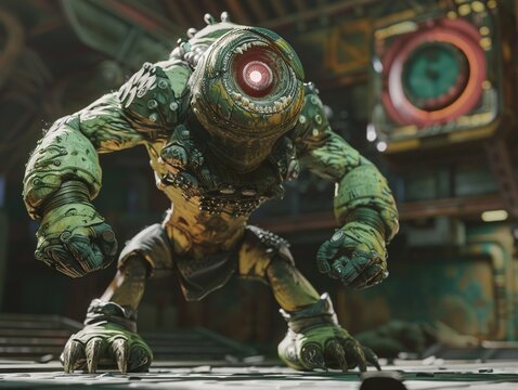 Challenge the one-eyed Cyclops in a VR arena battle.