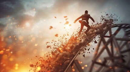 Describe the emotional rollercoaster of achieving success and facing failure.