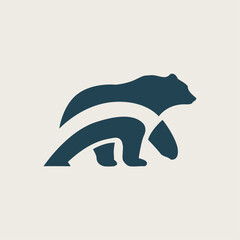 Minimal bear logo symbol