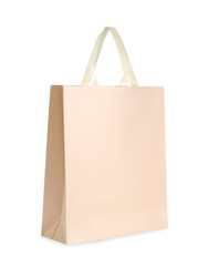 One paper bag isolated on white. Mockup for design