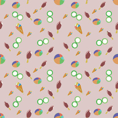 vector seamless pattern of squares, waves, lattice in Moroccan style, floral print