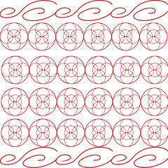 vector seamless pattern of squares, waves, lattice in Moroccan style, floral print