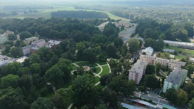 Beautiful Landscape Park Czartoryski Palace Museum Pulawy Aerial View Poland