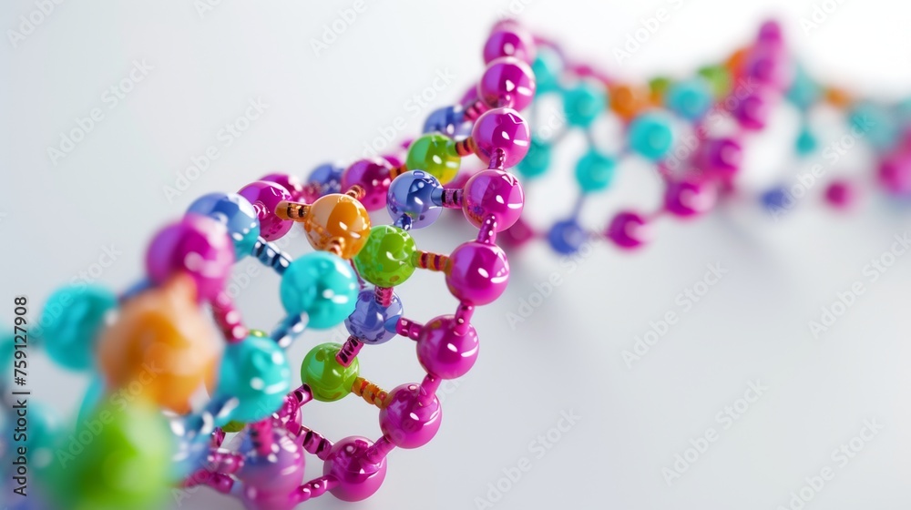 Wall mural 3d rendering human dna structure model