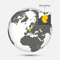 Map of Germany with Position on the Globe