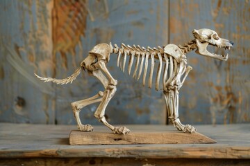 dog skeleton, academic study, vintage
