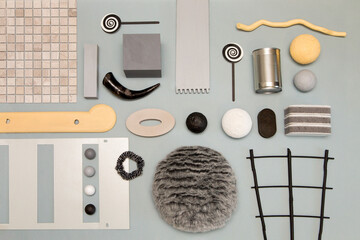 A design set of different materials and details