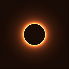 Total solar eclipse. Illustration of a natural phenomenon, where the Moon obscures the Sun. Eclipses have been interpreted as omens, and portents, a phenomenon, often signifying the advent of change. - 759130313