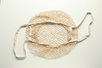 String bag on white background, top view