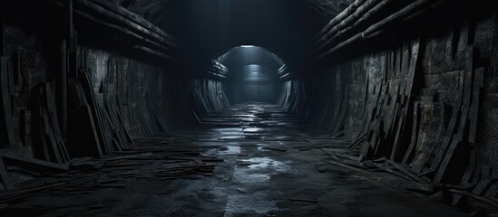 Underground tunnel perspective - obrazy, fototapety, plakaty