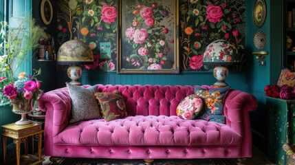 The image captures a chaotic, maximalist scene with a craftsman at work.