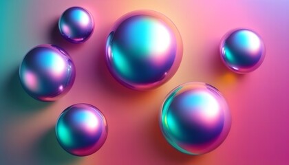 Metallic ball art glossy abstract technology pattern background, AI generated