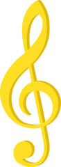 Obraz premium Golden treble clef icon. Vector illustration.