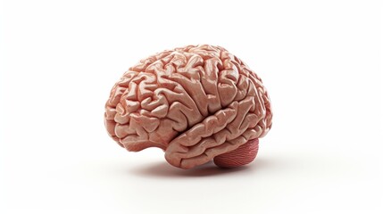 3D human brain model over plain background