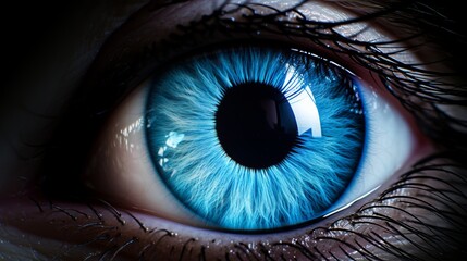 Close-up high-resolution macro shot of detailed mans eye in extreme detail and vivid colors