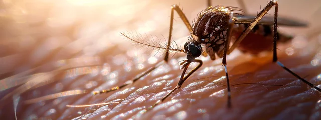 Foto op Plexiglas Mosquito bites skin close-up. Selective focus. © yanadjan