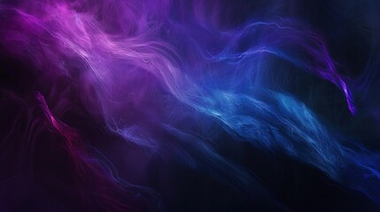 Ethereal purple and blue smoke swirl in abstract art. Mystical fluid motion in vibrant cool hues. Dynamic abstract smoke flow in purple and blue.