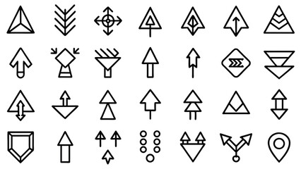 Set arrow icons. Collection arrows sign. Black arrow icon set. Arrow. Cursor. Arrow vector icon. Simple arrow set. Vector illustration