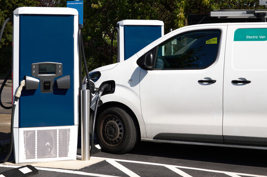 Van charging at public charging point