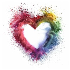 Heart shape made of colorful powder