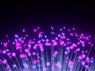 Ultraviolet Neon Light Figure, Abstract Shape Of A Plant