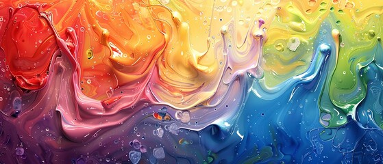 rainbow thick painting splash background --ar 7:3 --stylize 250 - obrazy, fototapety, plakaty