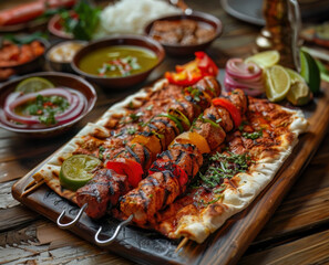Worlds most beautiful turkish kebab dish on the table