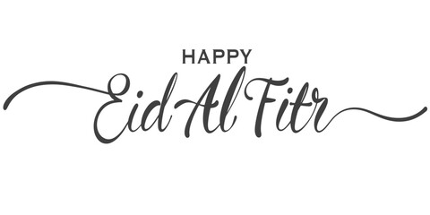 eid Al Fitr or Eid Mubarak Text lettering typography - obrazy, fototapety, plakaty