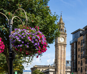 19th century Albert Memorial Clock on High Street, City of Belfast, Northern Ireland, UK