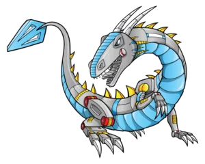 Zelfklevend Fotobehang Cartoons Robot Dragon png Art