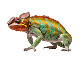 a colorful lizard with orange and green spots