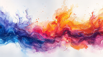 Bright Abstract Watercolor Drawing on a Paper