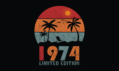 T shirts design 1974 Limited Edition  - obrazy, fototapety, plakaty