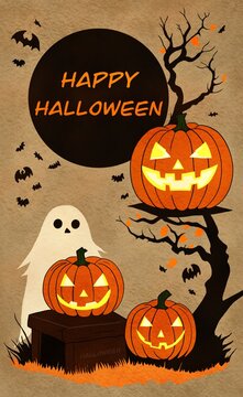 Happy Halloween postcard 
