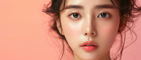 Fototapeta premium Young Asian beauty woman with perfect skin