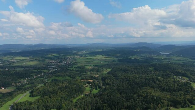 Beautiful Landscape Mountains Lesko Aerial View Poland