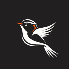 bird logo isolated on white сreated with Generative Ai