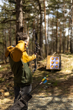 Back portrait of an archer