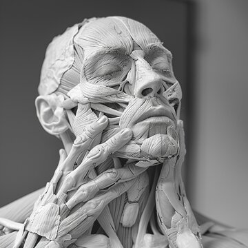 Model muscles stiff and rigid due to fibromyalgia.