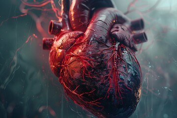 Render a heart suffering from arrhythmia